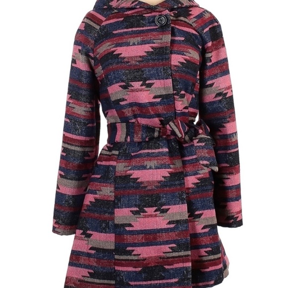 Anthropologie Tabitha Leona Wrap Hooded Aztec Western Boho Rodeo Cozy Coat S - Picture 2 of 9